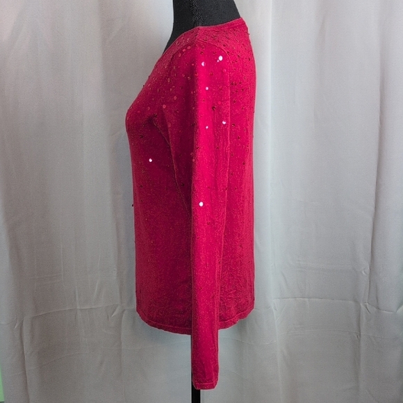 Pendleton  Sequin Long Sleeve Blouse Cashmere - Picture 3 of 8